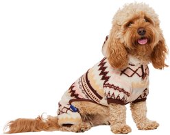 Frisco Fairisle Cozy Plush Fleece Dog & Cat PJs, Cream, Medium