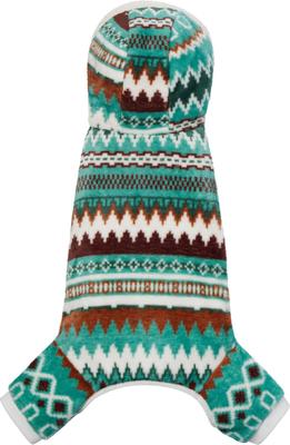 Show full view: Frisco Fairisle Cozy Plush Fleece Dog & Cat PJs, Green, Large slide 3 of 8