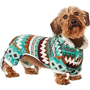 Frisco Fairisle Cozy Plush Fleece Dog & Cat PJs, Green, Medium