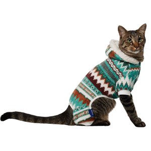 Frisco Fairisle Cozy Plush Fleece Dog & Cat PJs, Green, Medium