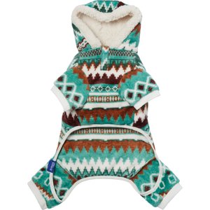 Frisco Fairisle Cozy Plush Fleece Dog & Cat PJs, Green, Medium