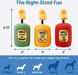 Frisco Fall Candles Plush Squeaky Dog Toy, 3 count slide 2 of 3