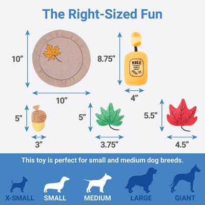 Show full view: Frisco Fall Festive Candle Charger Plush Squeaky Dog Toy, 4 count slide 2 of 4