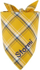 Frisco Fall Yellow Embroidered Personalized Dog & Cat Bandana, Large