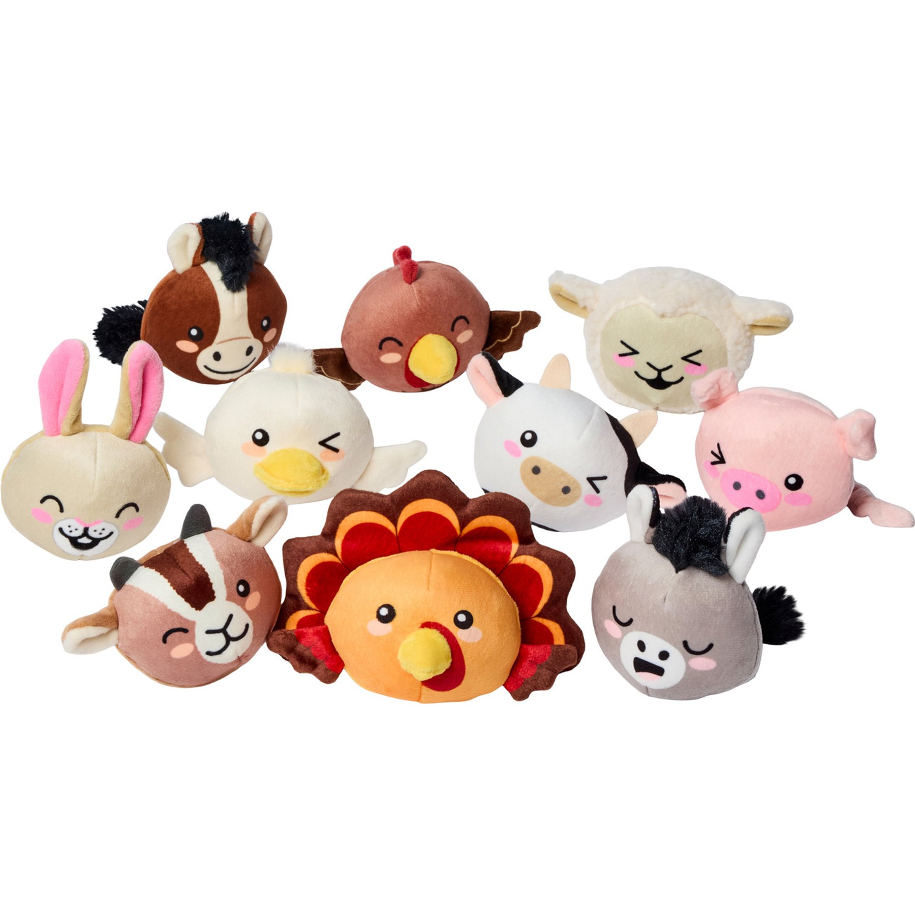 Frisco Farm Animal Friends Plush Variety Pack Dog Toy, Small/Medium, 10 count