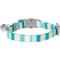 Show in main carousel: Frisco Fashion Floral Polyester Breakaway Cat Collar with Bell, Barcode Stripe Baltic Teal, 8 to 12-in neck, 3/8-in wide slide 2 of 8