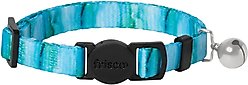 Frisco Fashion Floral Polyester Breakaway Cat Collar with Bell, Watercolor Midnight Blue, 8 to 12-in neck, 3/8-in wide