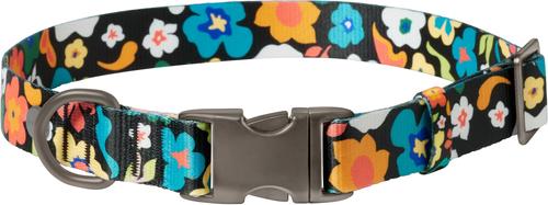 Show full view: Frisco Fashion Floral Print Polyester Dog Collar with Gunmetal Buckle, Retro Floral, Large/X-Large slide 1 of 9