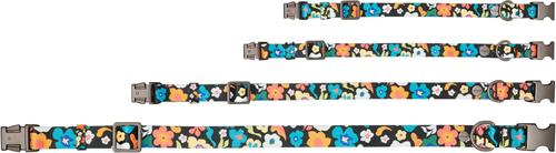 Show full view: Frisco Fashion Floral Print Polyester Dog Collar with Gunmetal Buckle, Retro Floral, Medium slide 5 of 9