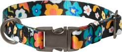 Frisco Fashion Floral Print Polyester Dog Collar with Gunmetal Buckle, Retro Floral, Small