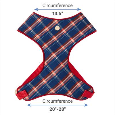 Show full view: Frisco Fashion Over-The-Head Harness, Blue Plaid, Medium slide 2 of 7
