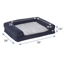 Frisco Faux Felt Orthopedic Sofa Dog Bed with Removable Cover, Gray, Medium slide 2 of 6