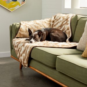 Frisco Faux Fur Cat & Dog Throw Blanket, Brown, Large