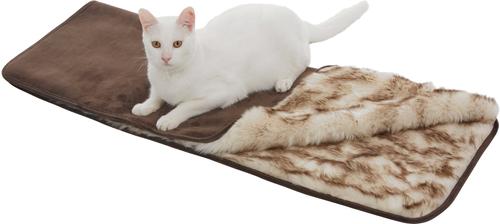 Show full view: Frisco Faux Fur Cat & Dog Throw Blanket, Brown, Small slide 2 of 6