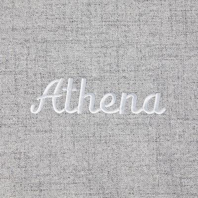 Show full view: Frisco Faux Linen Corner Personalized Bolster Dog Bed w/Removable Cover, Harbour Blue, XL slide 4 of 7