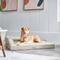 Show in main carousel: Frisco Faux Linen Corner Personalized Bolster Dog Bed w/Removable Cover, Light Gray, X-Large slide 1 of 8