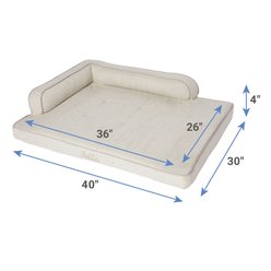 Frisco Faux Linen Corner Personalized Bolster Dog Bed w/Removable Cover, Light Gray, X-Large slide 2 of 7