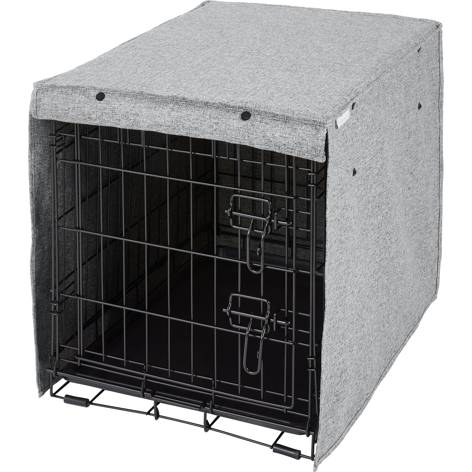 Frisco Frisco Faux Linen Dog Crate Cover, Gray, 24 in