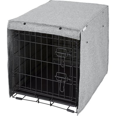 Frisco Frisco Faux Linen Dog Crate Cover, Gray, 24 in