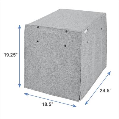 Show full view: Frisco Faux Linen Dog Crate Cover, Gray, 24 in slide 4 of 9