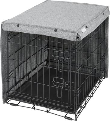 Show full view: Frisco Faux Linen Dog Crate Cover, Gray, 24 in slide 6 of 9