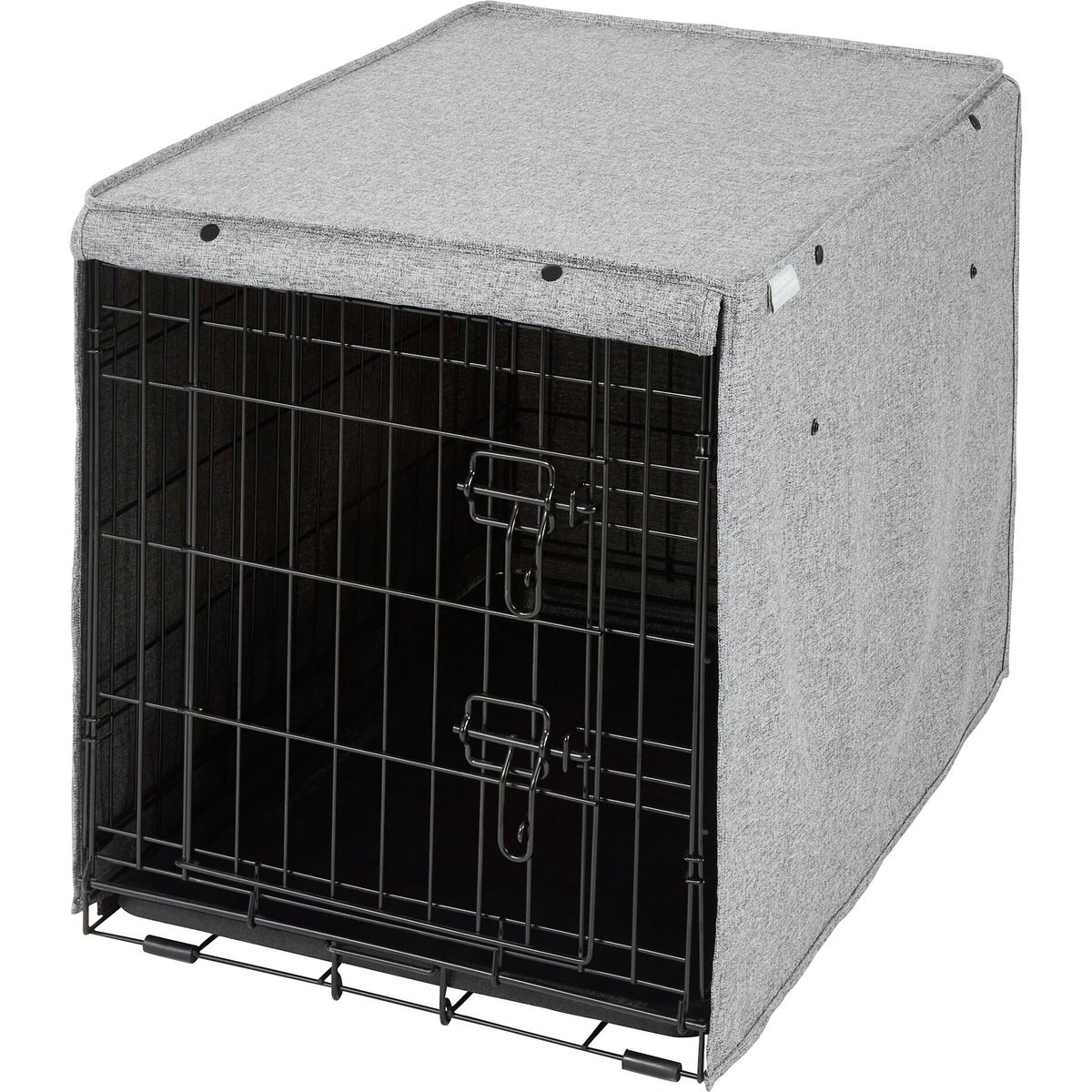 Frisco Faux Linen Dog Crate Cover, Gray, 30in