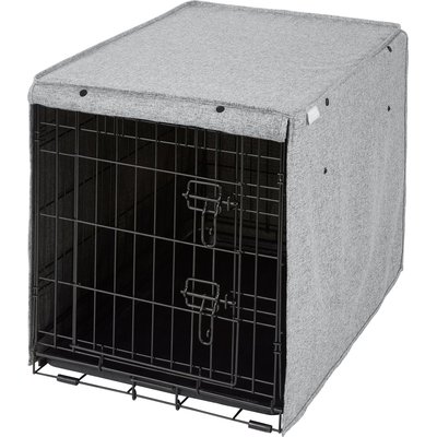 Frisco Frisco Faux Linen Dog Crate Cover, Gray, 30in