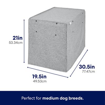 Show full view: Frisco Faux Linen Dog Crate Cover, Gray, 30in slide 4 of 9