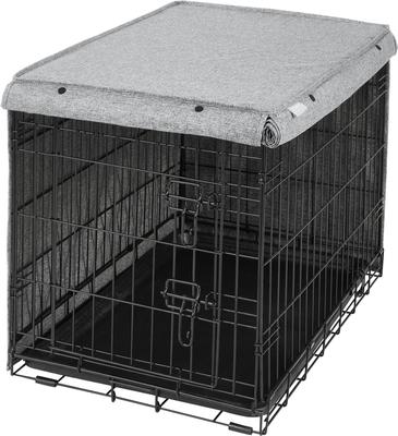 Show full view: Frisco Faux Linen Dog Crate Cover, Gray, 30in slide 6 of 9
