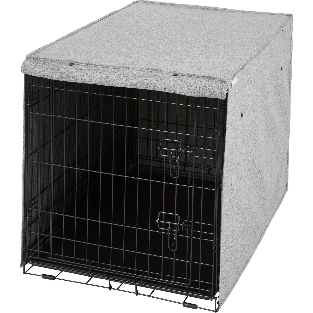 Frisco Faux Linen Dog Crate Cover, Gray, 36in