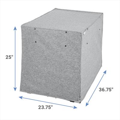 Show full view: Frisco Faux Linen Dog Crate Cover, Gray, 36in slide 3 of 8
