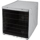 Frisco Faux Linen Dog Crate Cover, Gray, 42in