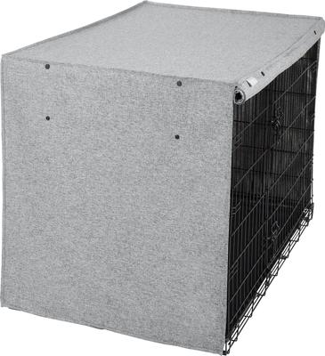 Show full view: Frisco Faux Linen Dog Crate Cover, Gray, 42in slide 4 of 8