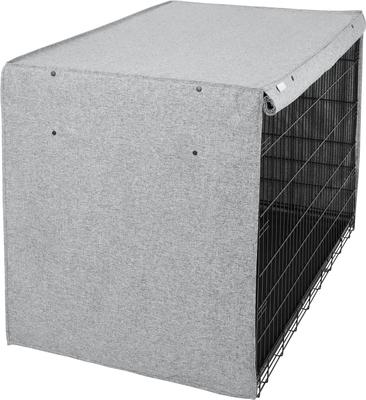 Show full view: Frisco Faux Linen Dog Crate Cover, Gray, 48in slide 4 of 8
