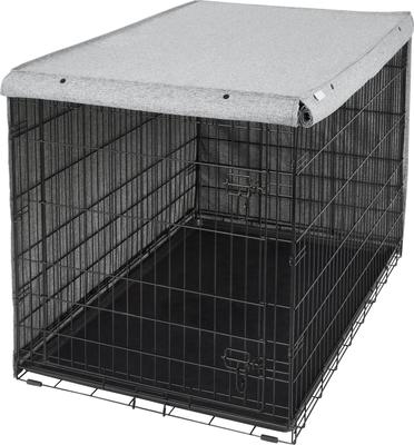 Show full view: Frisco Faux Linen Dog Crate Cover, Gray, 48in slide 5 of 8