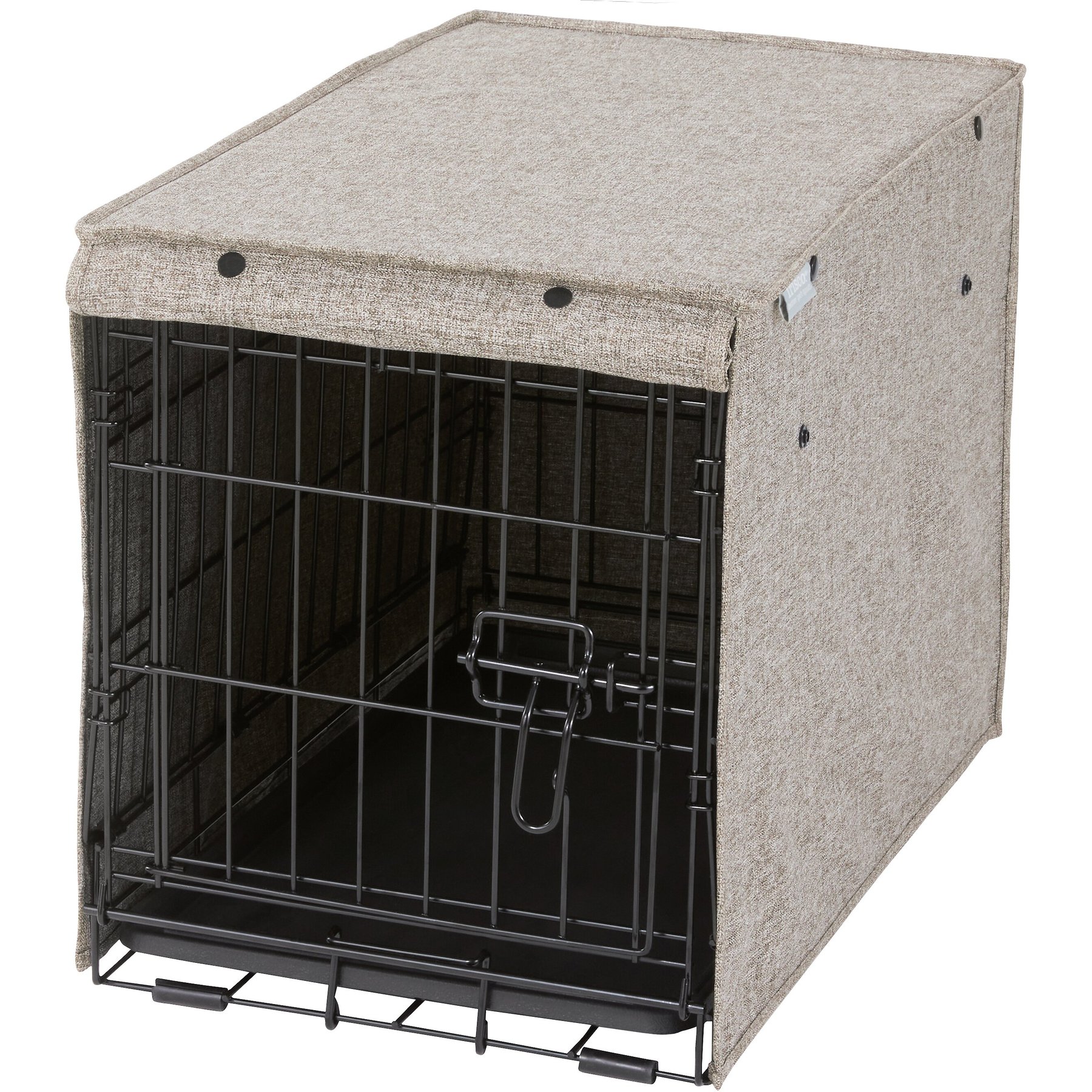 Frisco Frisco Faux Linen Dog Crate Cover, Brown, 22in