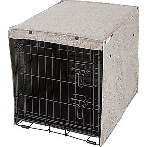 Frisco Faux Linen Dog Crate Cover, Brown, 24 in