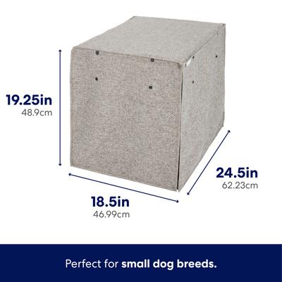 Show full view: Frisco Faux Linen Dog Crate Cover, Brown, 24 in slide 4 of 9