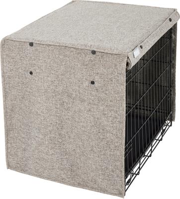 Show full view: Frisco Faux Linen Dog Crate Cover, Brown, 24 in slide 5 of 9