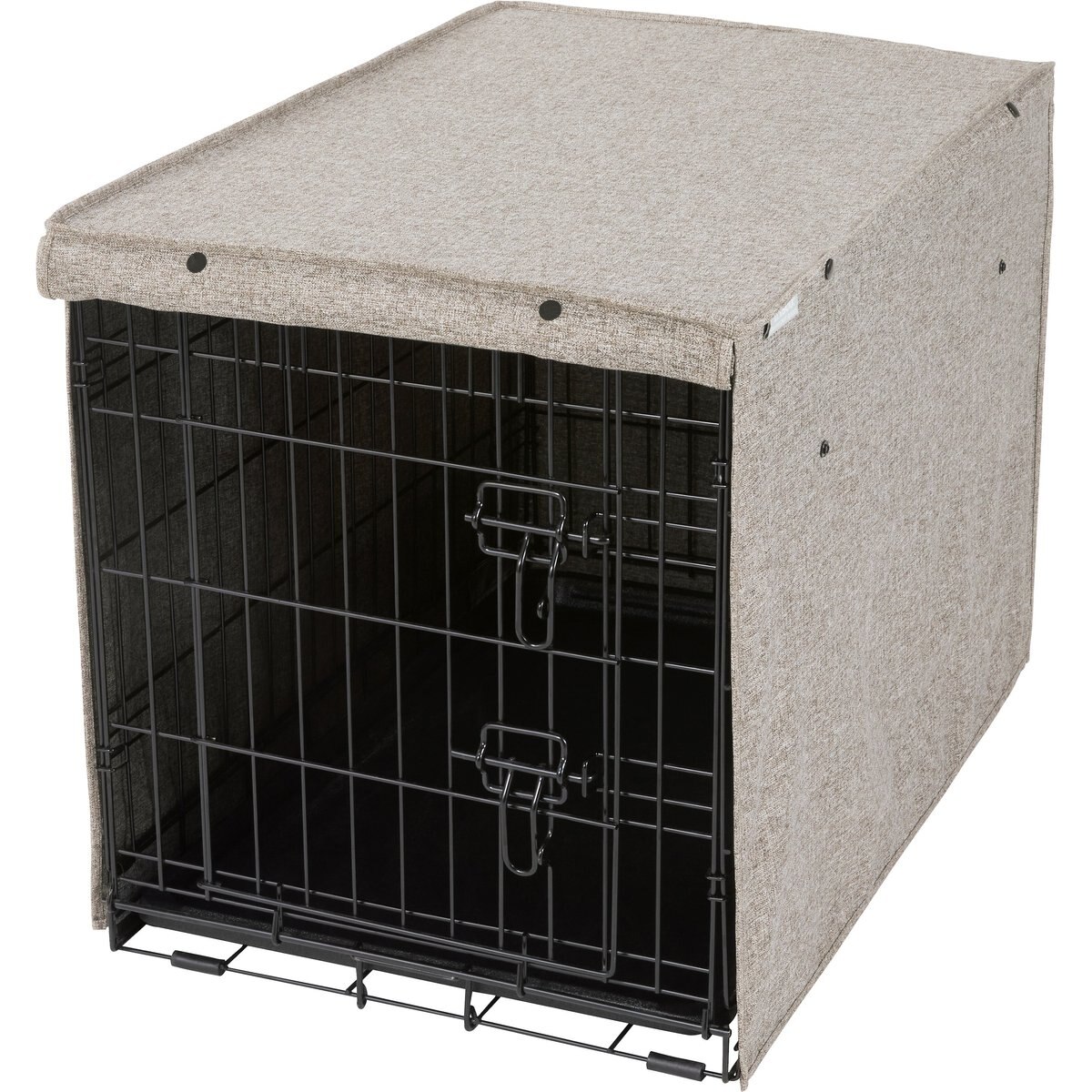 Frisco Faux Linen Dog Crate Cover, Brown, 30in