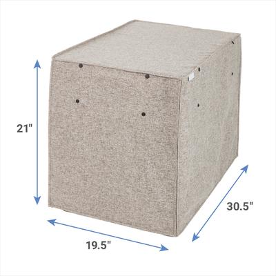 Show full view: Frisco Faux Linen Dog Crate Cover, Brown, 30in slide 3 of 8