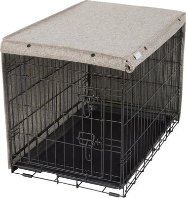Show full view: Frisco Faux Linen Dog Crate Cover, Brown, 30in slide 5 of 8