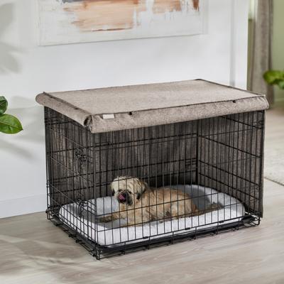Show full view: Frisco Faux Linen Dog Crate Cover, Brown, 30in slide 6 of 8