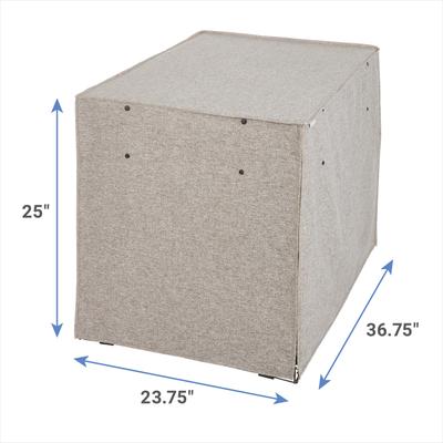 Show full view: Frisco Faux Linen Dog Crate Cover, Brown, 36in slide 3 of 8