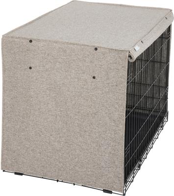 Show full view: Frisco Faux Linen Dog Crate Cover, Brown, 36in slide 4 of 8