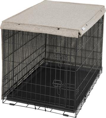 Show full view: Frisco Faux Linen Dog Crate Cover, Brown, 36in slide 5 of 8
