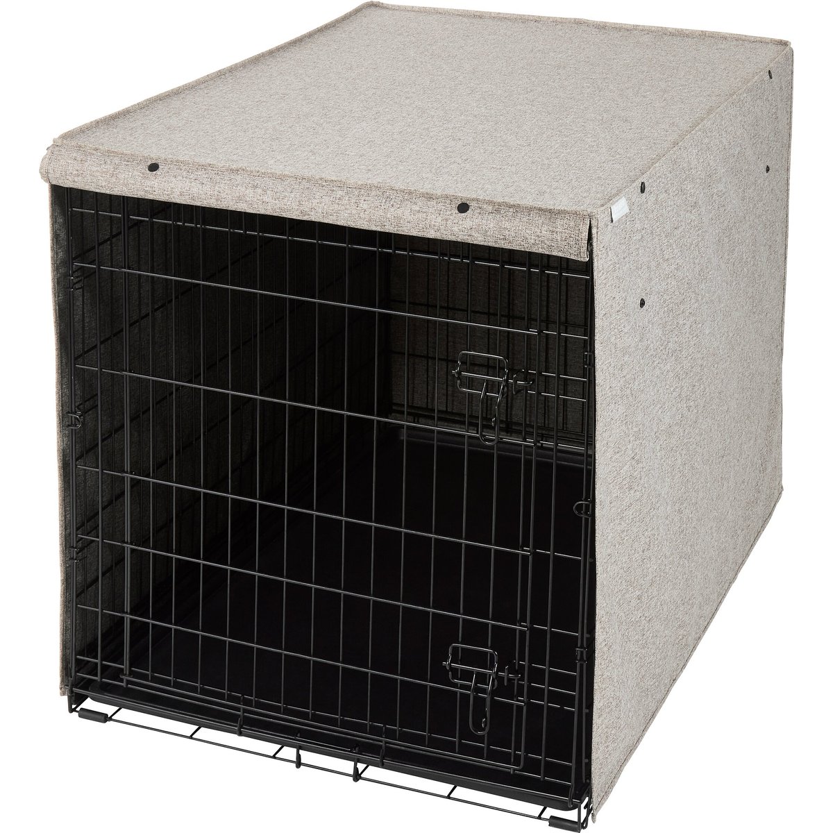 Frisco Faux Linen Dog Crate Cover, Brown, 42in