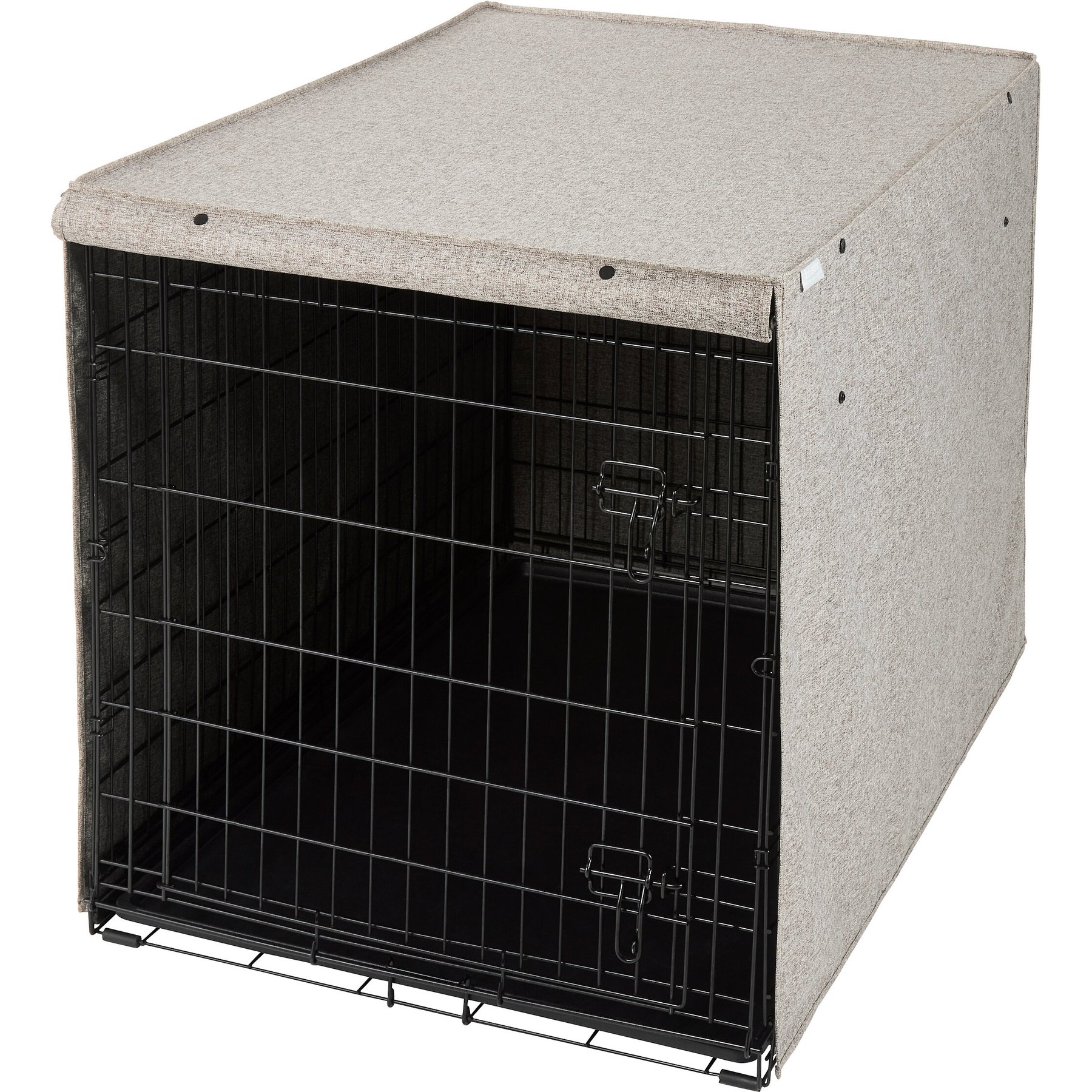 Frisco Frisco Faux Linen Dog Crate Cover, Brown, 42in