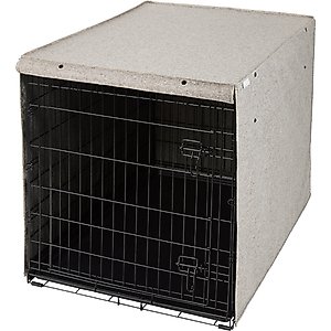 Frisco Faux Linen Dog Crate Cover, Light Brown, 42in