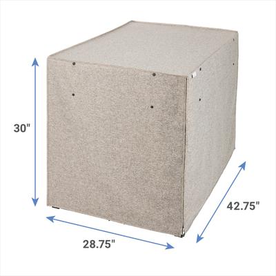 Show full view: Frisco Faux Linen Dog Crate Cover, Brown, 42in slide 3 of 8